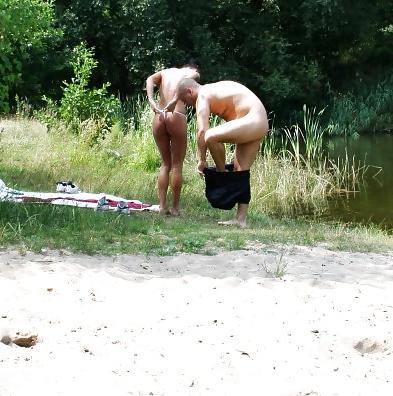 16P Secretly photographed naked on the beach