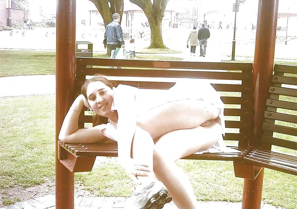 25P Up Skirt At The Park 1