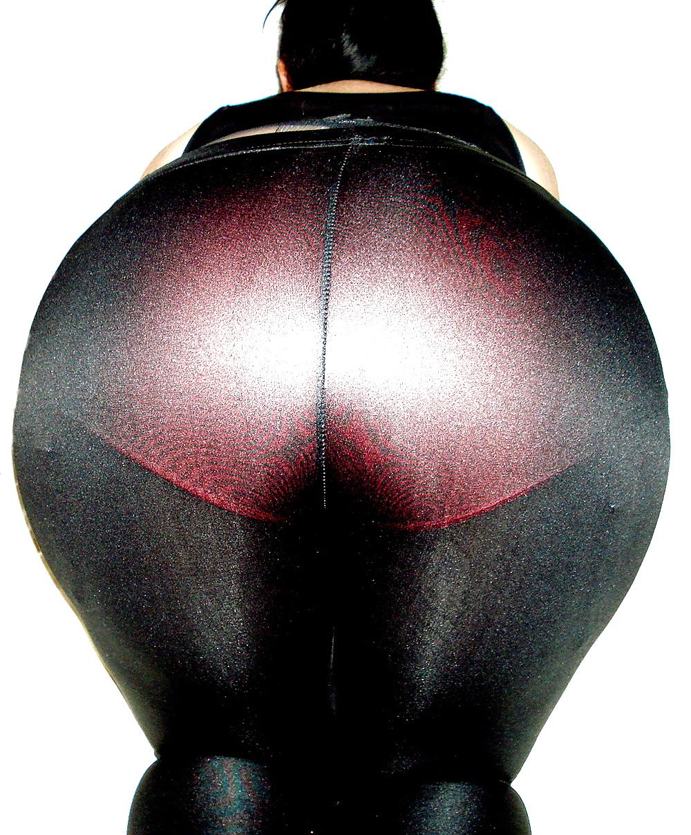 5P Shiny sheer leggings Red panties & stockings 