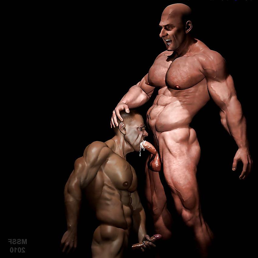 11P Muscle man cartoon