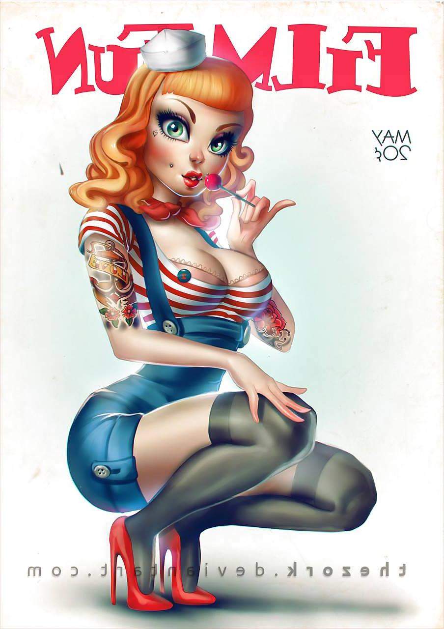 17P Pinup Bombshells Cartoon Schlampen