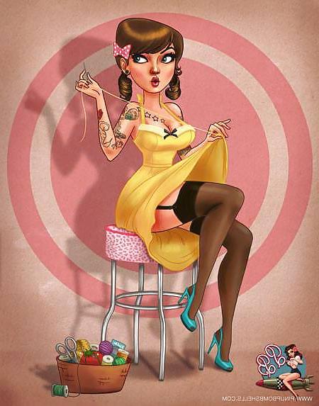 17P Pinup Bombshells Cartoon Schlampen