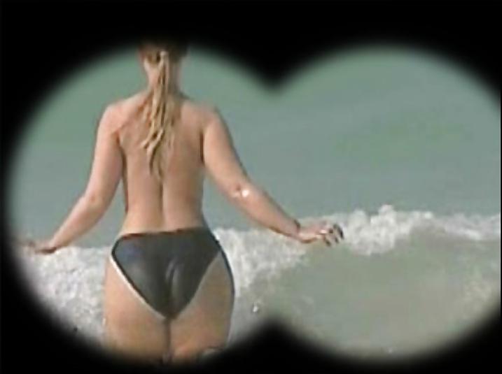 4P Spying and shooting on a sexy big ass blonde