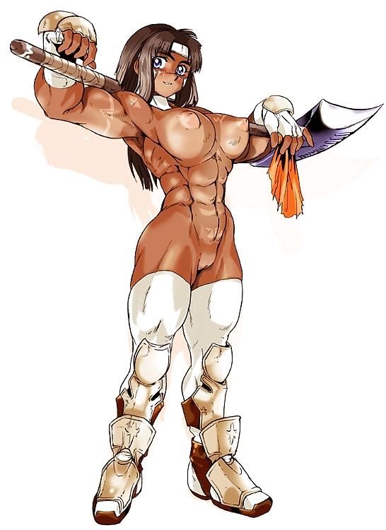 20P Cartoon Muscle Girls