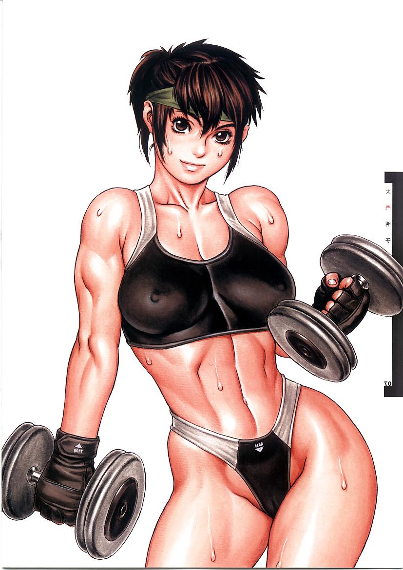 20P Cartoon Muscle Girls