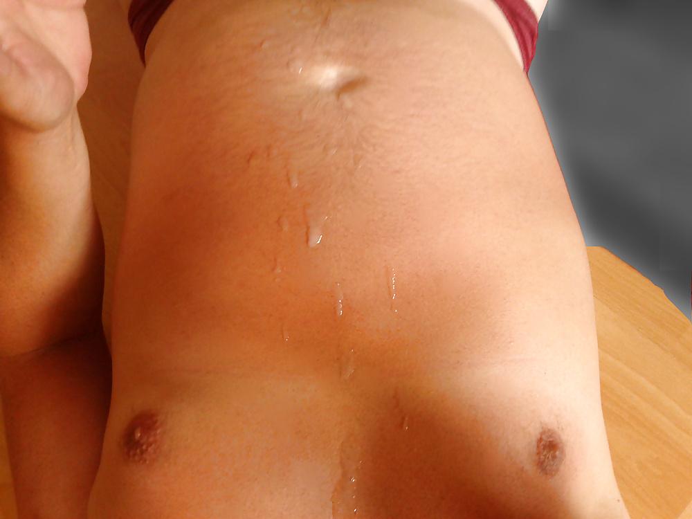 5P Cumshot over myself.