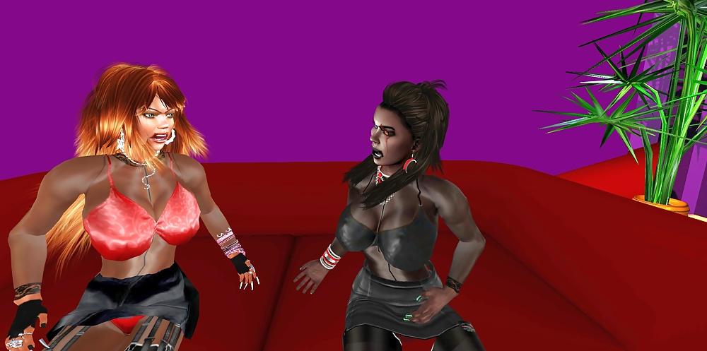 25P Dominatrix vs Dominatrix Cat fight