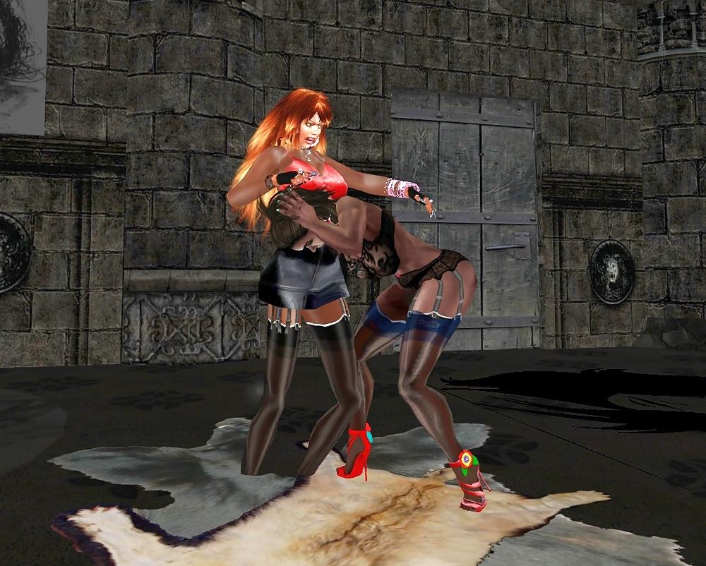 25P Dominatrix vs Dominatrix Cat fight