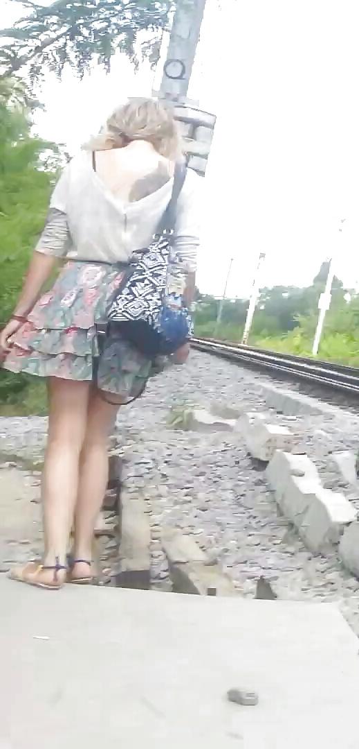13P Spy sexy blonde skirt romanian