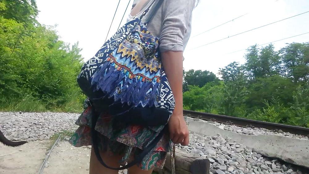 13P Spy sexy blonde skirt romanian