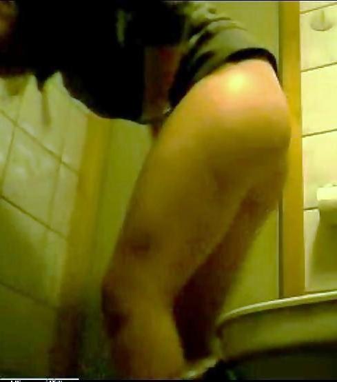 25P Blonde teen spy toilet shower hidden voyeur