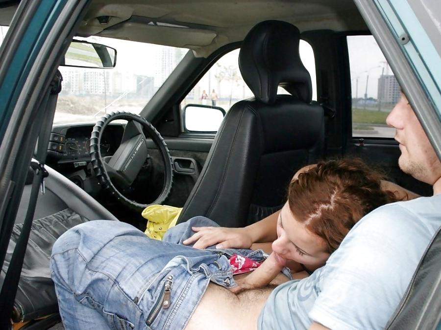25P Giving head in car