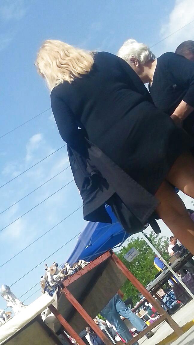 15P Spy mini skirt mature romanian