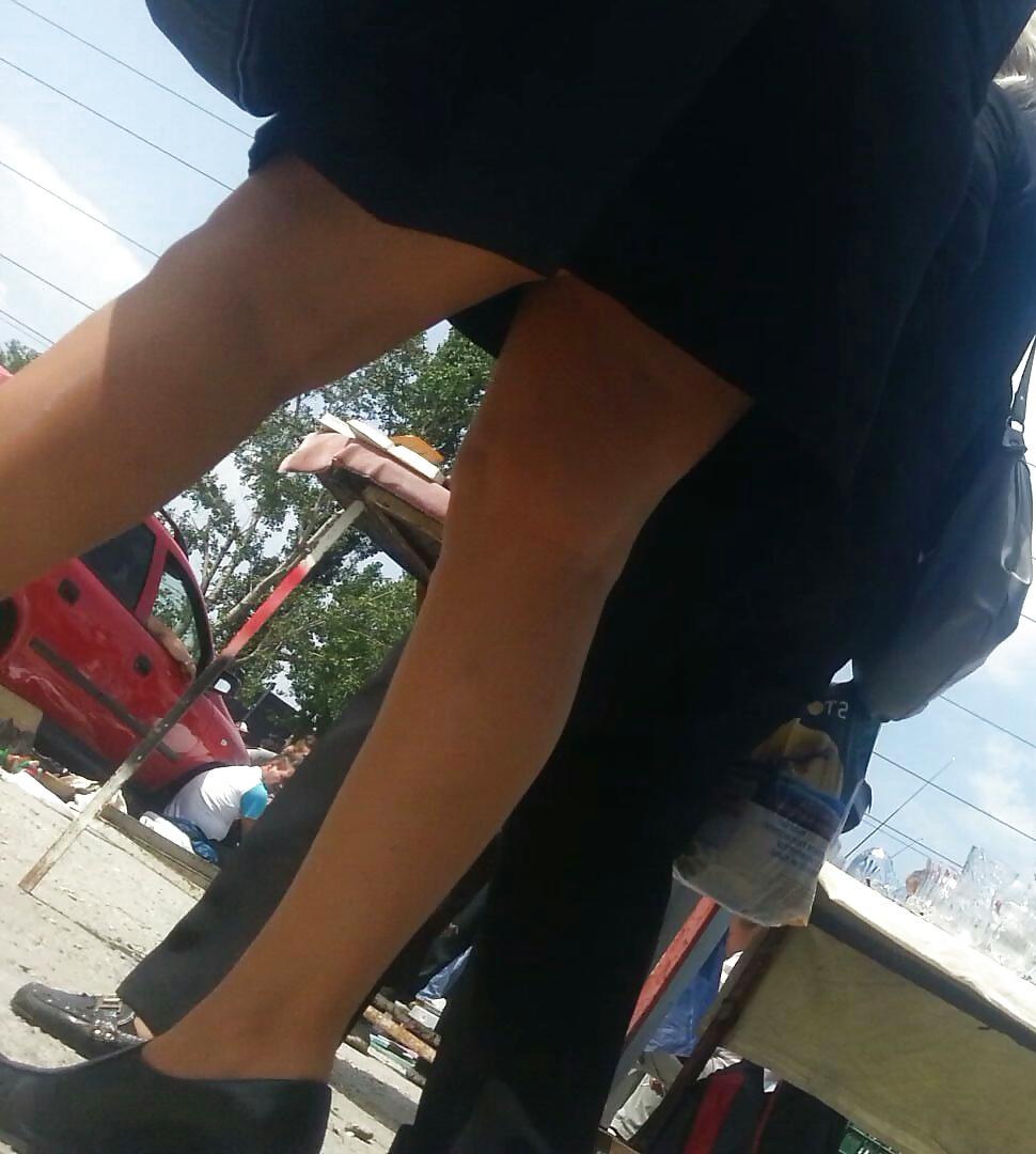 15P Spy mini skirt mature romanian