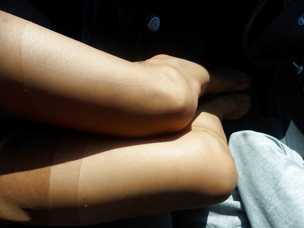 11P Stockings and Feet in the car