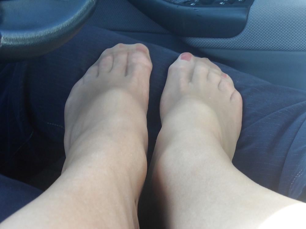11P Stockings and Feet in the car