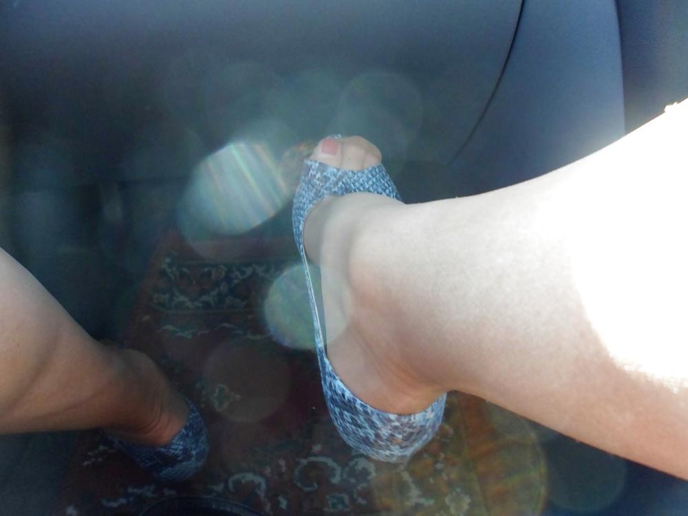 11P Stockings and Feet in the car