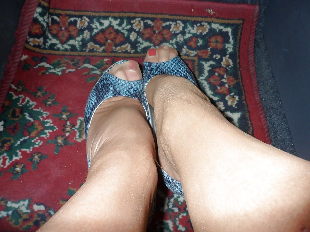 11P Stockings and Feet in the car