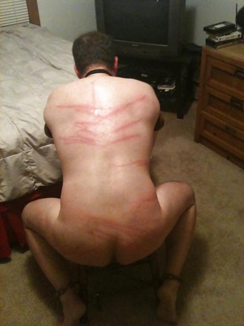 15P Flogging, Caning Marks from Mistress.  Bondage