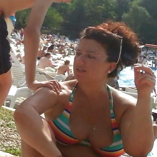 25P Spy old + young boobs pool romanian