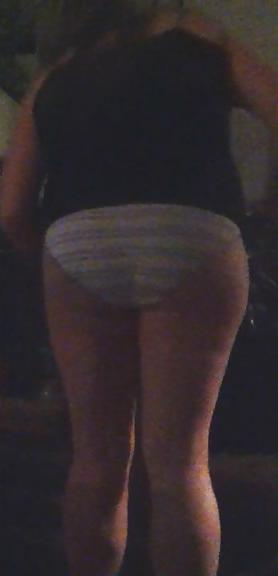 16P BBW wifes shapely legs and ass in panties. Spy Cam