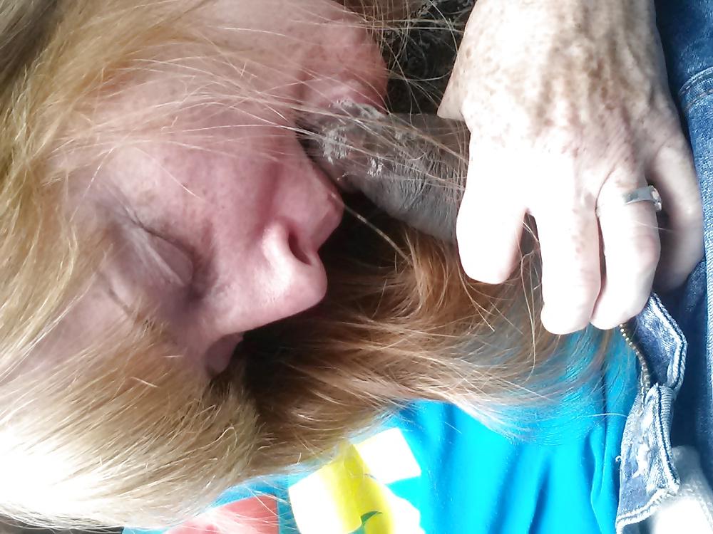 16P Married Redhead with Freckles car suck
