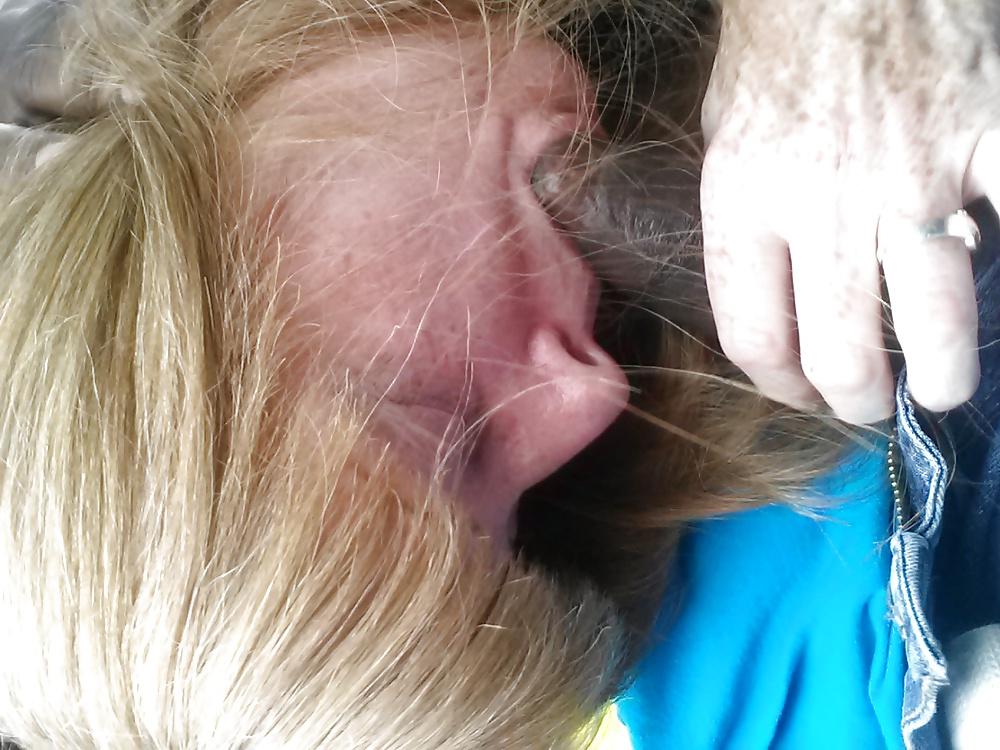 16P Married Redhead with Freckles car suck