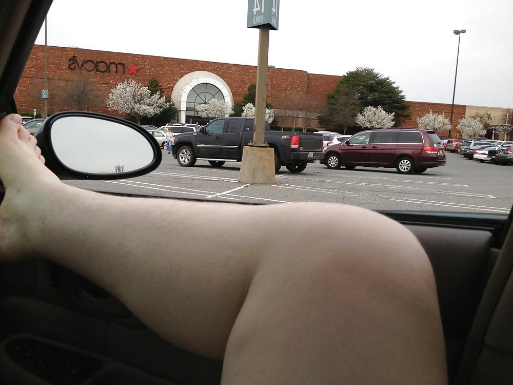 25P Half naked & playing in car in mall parking lot