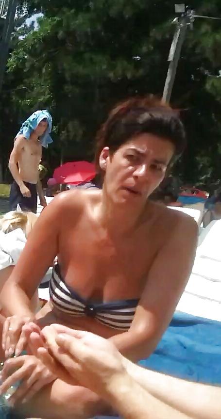 25P Spy old + young boobs pool romanian
