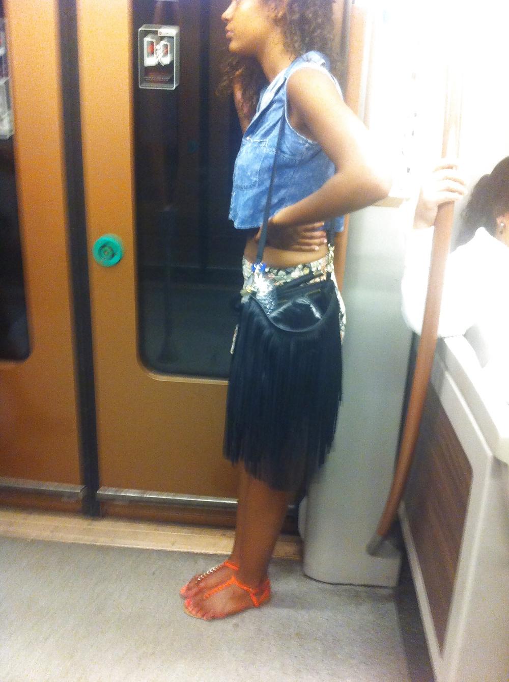 14P Ebony teen hot as fuck in the metro