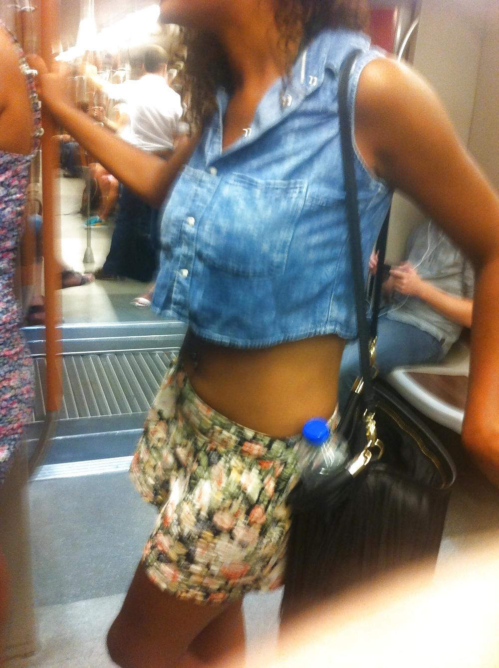 14P Ebony teen hot as fuck in the metro