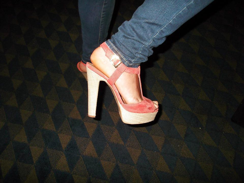 13P Shoe fucking red peeptoe heels of 25 year old beauty