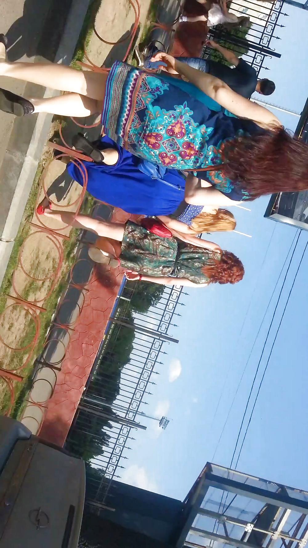 19P Spy hot girls feet, legs and skirt romanian