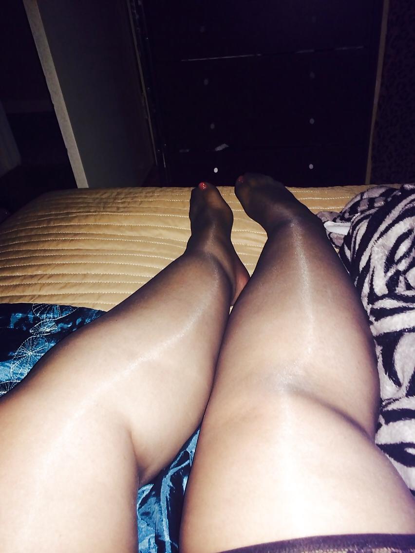 15P My fuck buddy in shiny sheer black stockings