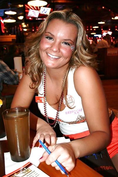 15P Hooters girl Casey and her big tits