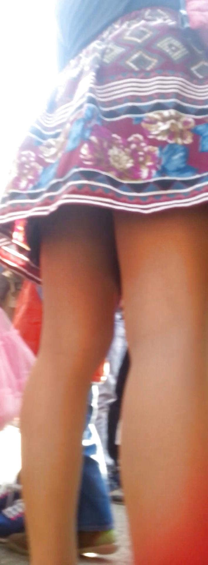 13P Spy sexy teens upskirt and nylon romanian