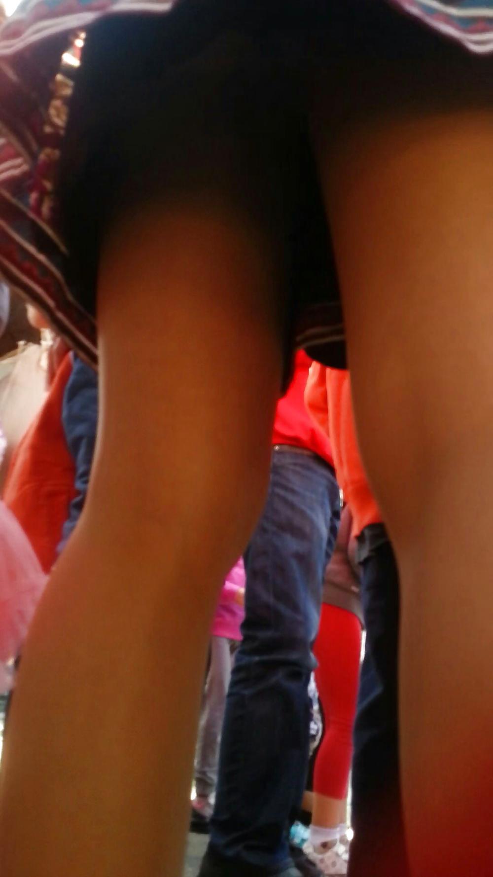 13P Spy sexy teens upskirt and nylon romanian