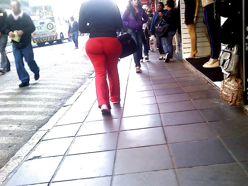 8P Candid Huge Red See-Thru Spandex Ass