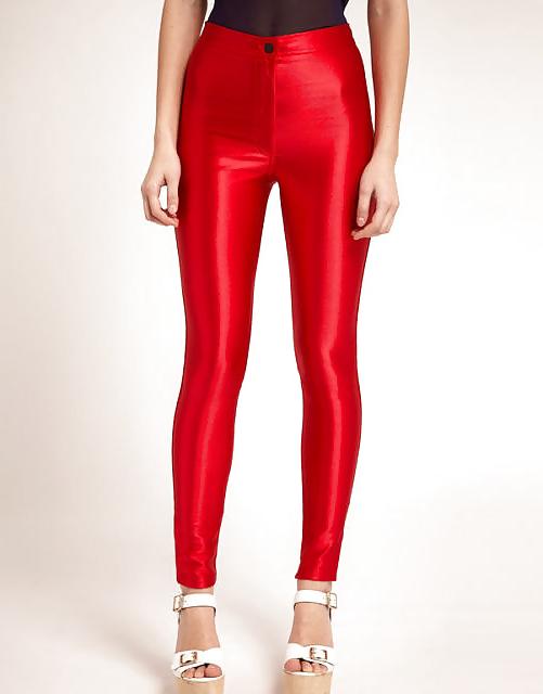 25P RED SPANDEX DISCO PANTS