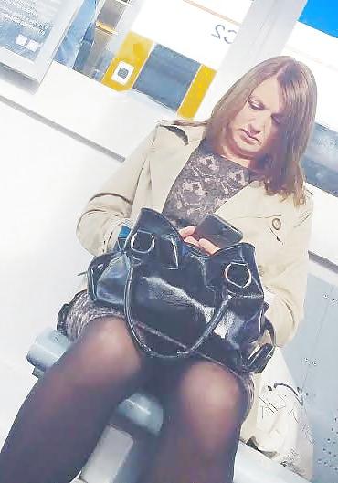 19P Milf at station with legs open