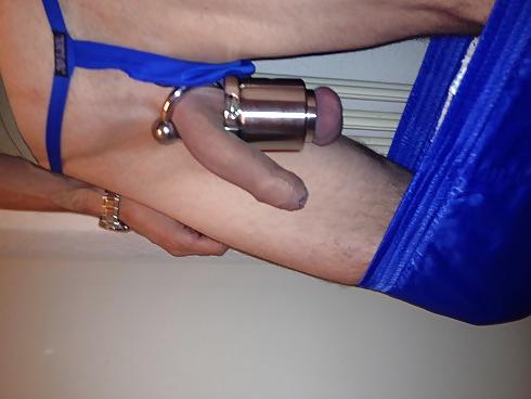 11P My cock with cock rings and shiny shorts