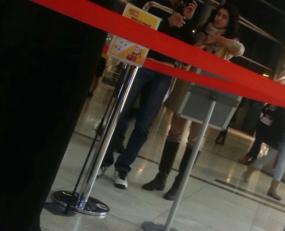 25P Spy old + young in mall romanian