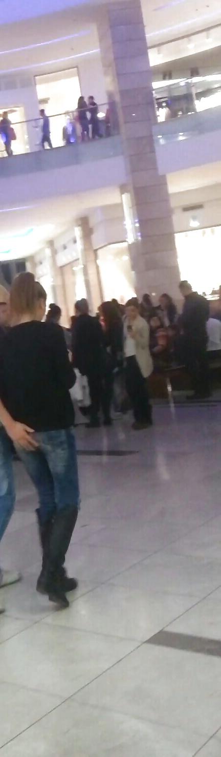 25P Spy old + young in mall romanian