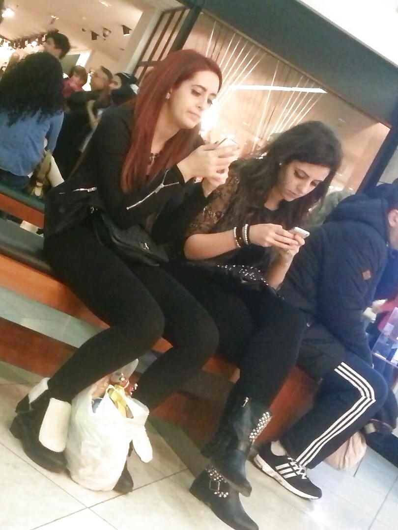 25P Spy old + young in mall romanian