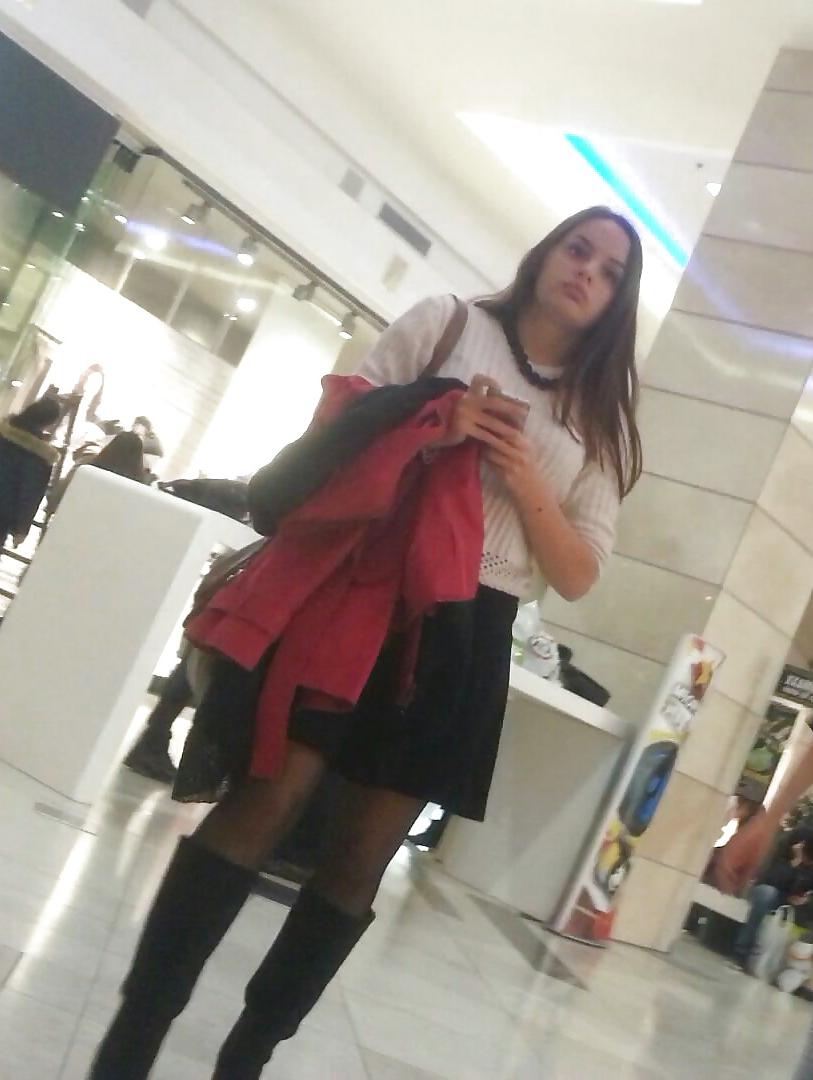 25P Spy old + young in mall romanian
