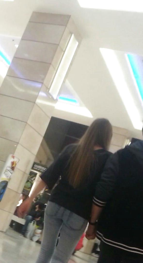 25P Spy old + young in mall romanian