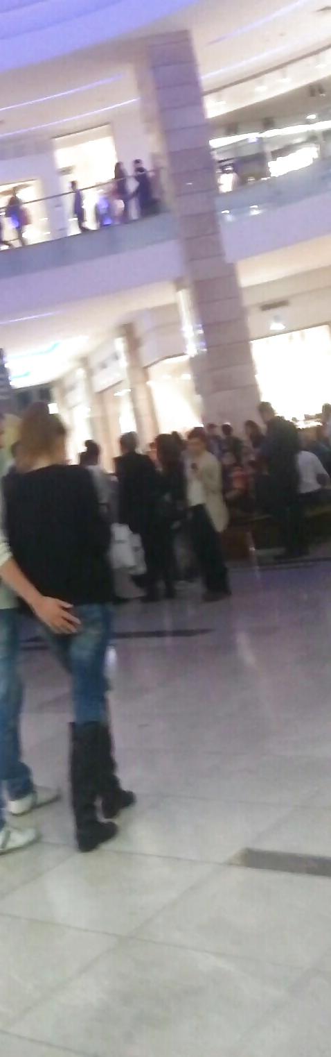 25P Spy old + young in mall romanian