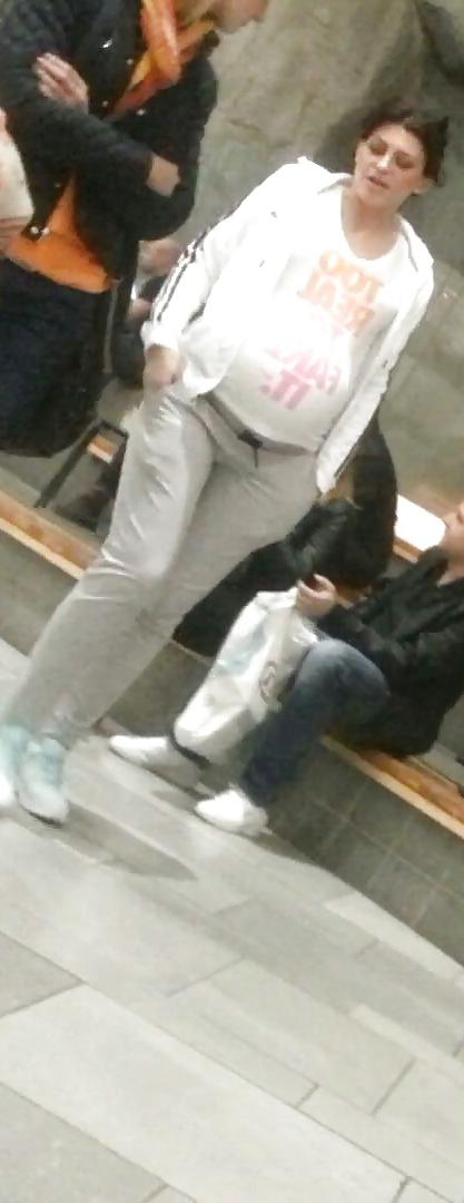 25P Spy old + young in mall romanian