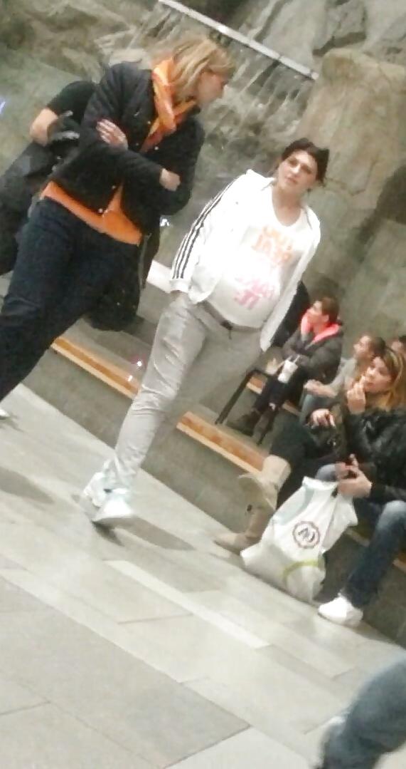 25P Spy old + young in mall romanian