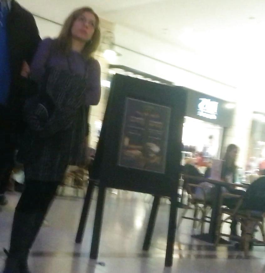 25P Spy old + young in mall romanian